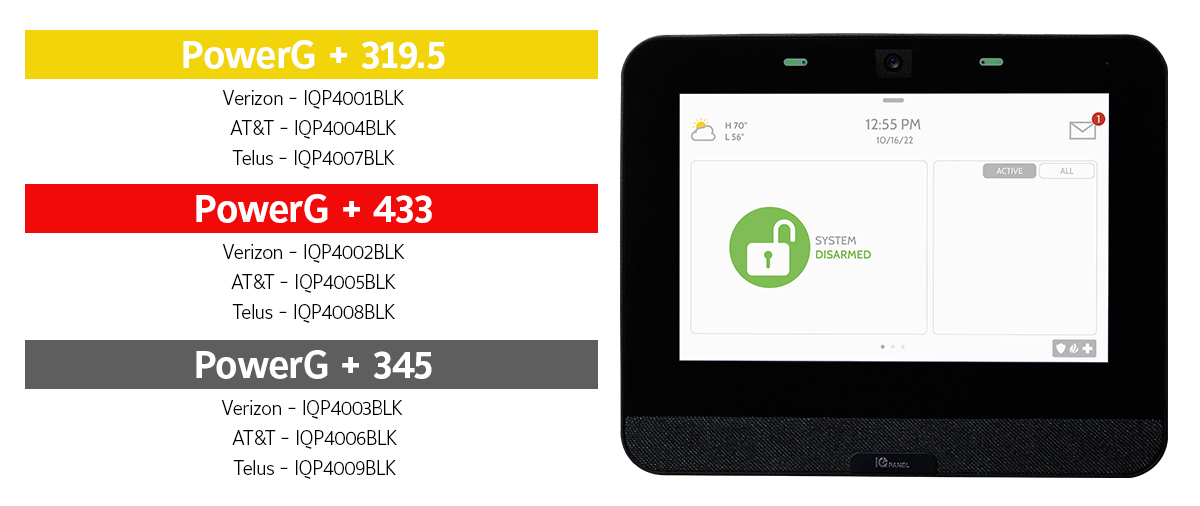 IQ panel 4 part numbers black