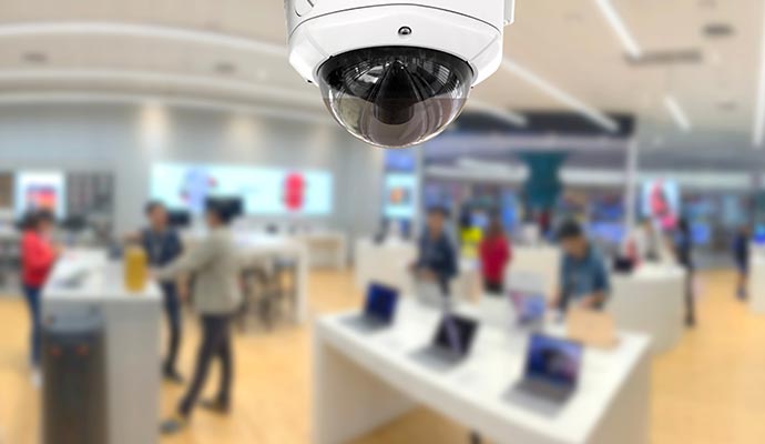 installed cctv camera on store