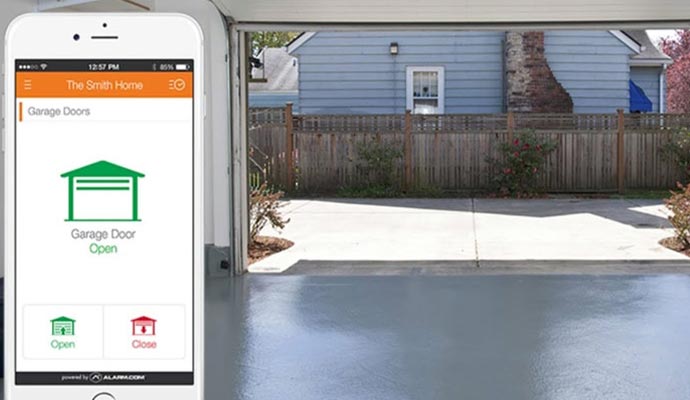 smartphone garage door open system