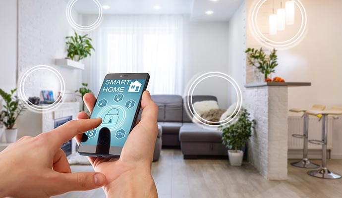 home security control with smartphone